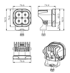 4-LED Off-Road Beast: 360° Adjustable Vehicle Work Light for Trucks & SUVs White light with Amber cover PW-41