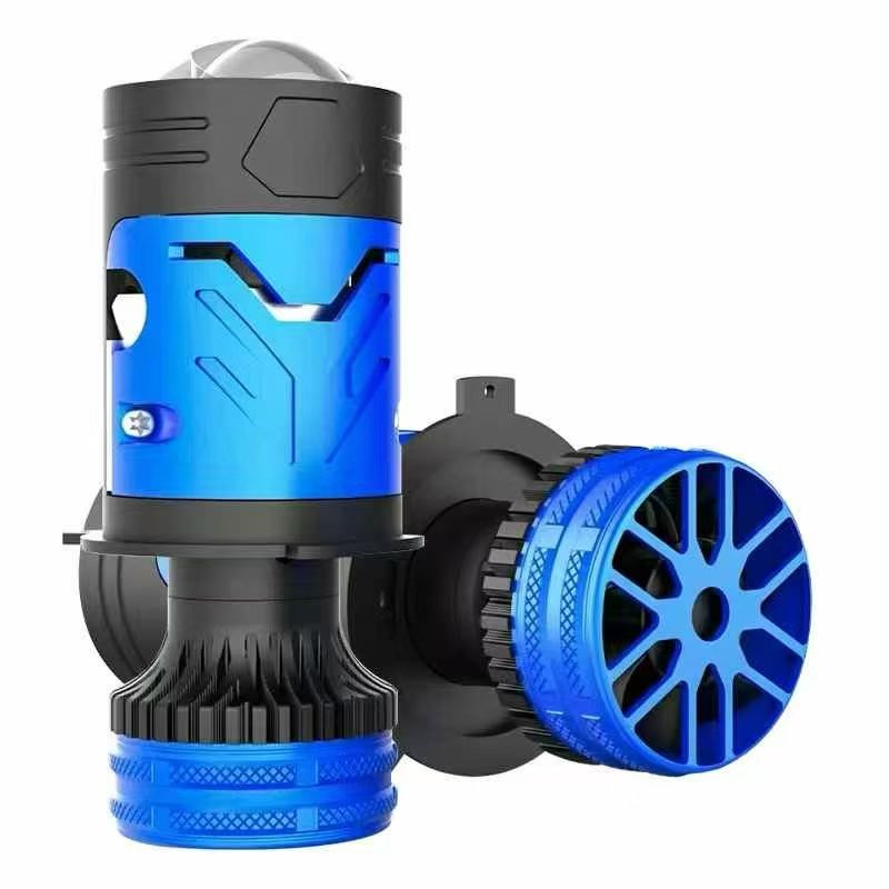 Mini H4 Bi-Lens Projector with External Driver, Hi/Lo Beam Remote Driver Lens Kit for Car Headlight Retrofit