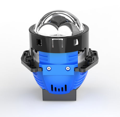 3 Inch 2 Reflectors 2 Strong Laser Bi-LED Projector Lens Hi/Lo Beam High Power Output Universal 6000K